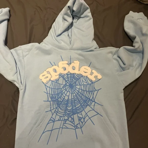 Sp5der Sky Blue Hoodie - Picture 3 of 4